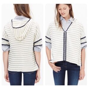 Madewell Embroidered Striped Hoodie Sweater XS S​​​​​